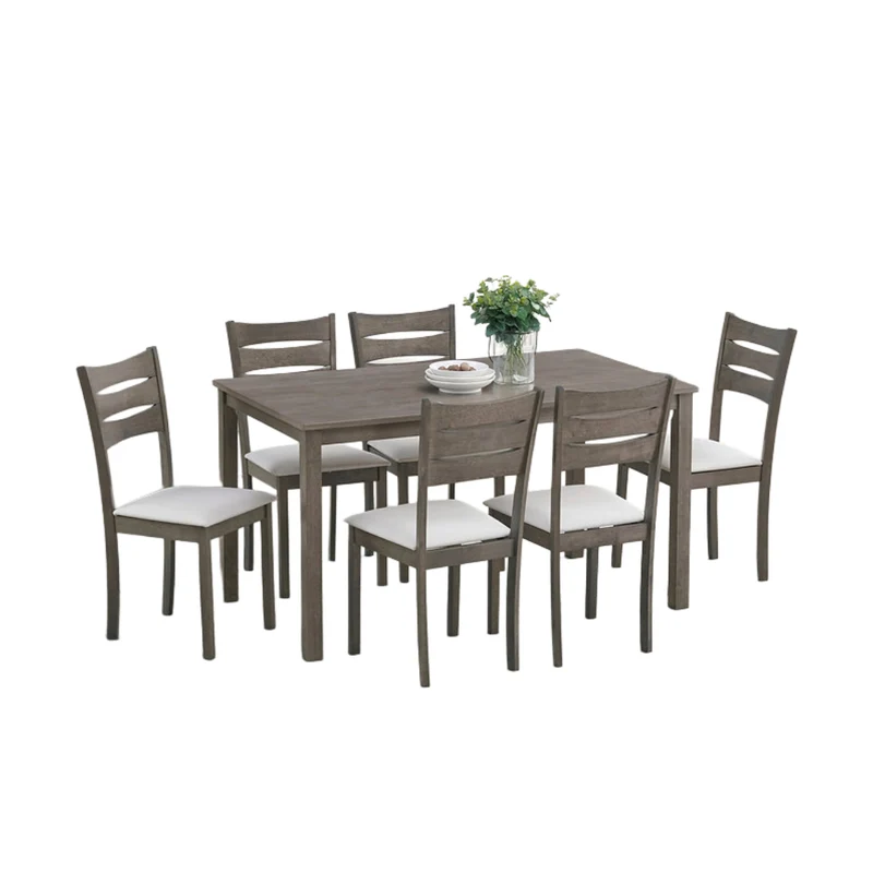 Antique Grey Ladder Back Dining Set – Model T-1051
