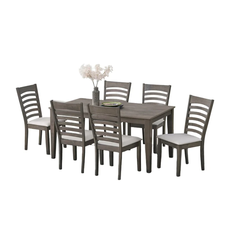Antique Grey Ladder Back Dining Set – Model T-1080