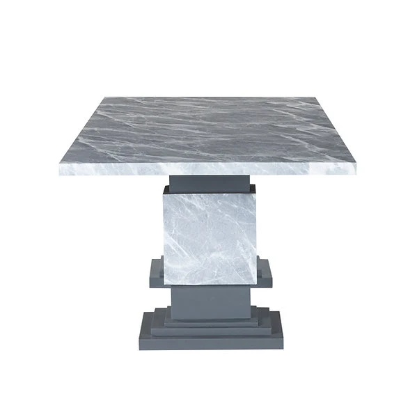 Faux Marble Dining Set with Channel Tufted Chairs – IF-1600