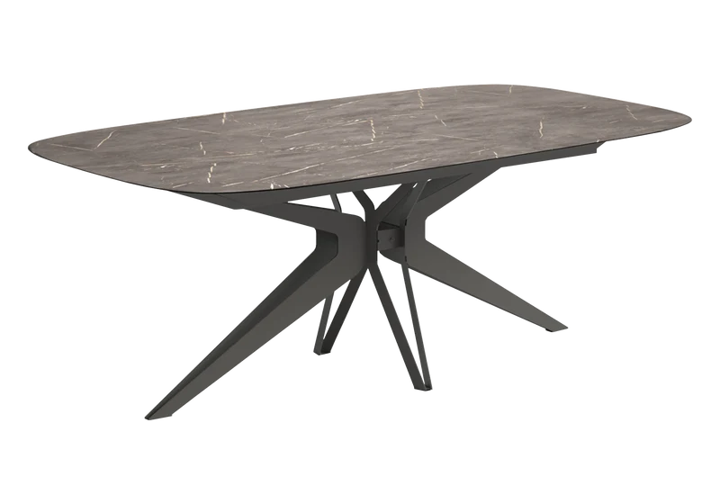 Table à manger ovale marbre doré - Hexagon