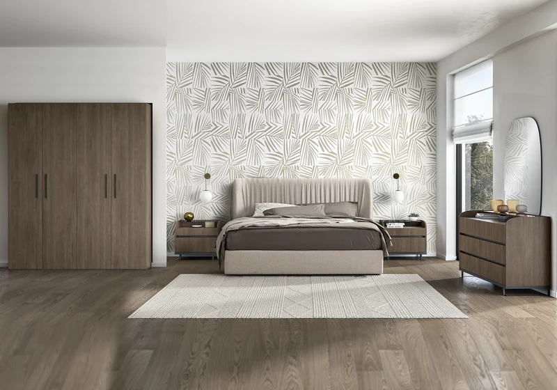 Dressing modulable 5 portes bois rainure Hexagon