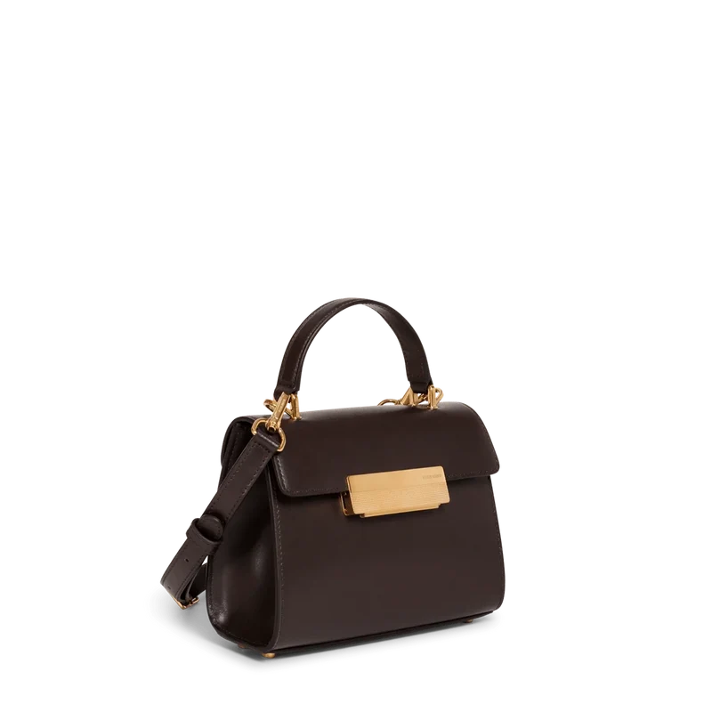 Mini Capucine - Cuir Box Chocolat