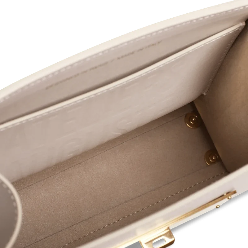 Mini Capucine - Cuir Box Blanc Cassé