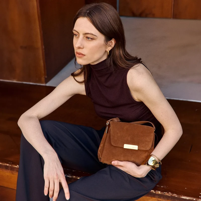 Mini Amelot - Cuir Velours Camel
