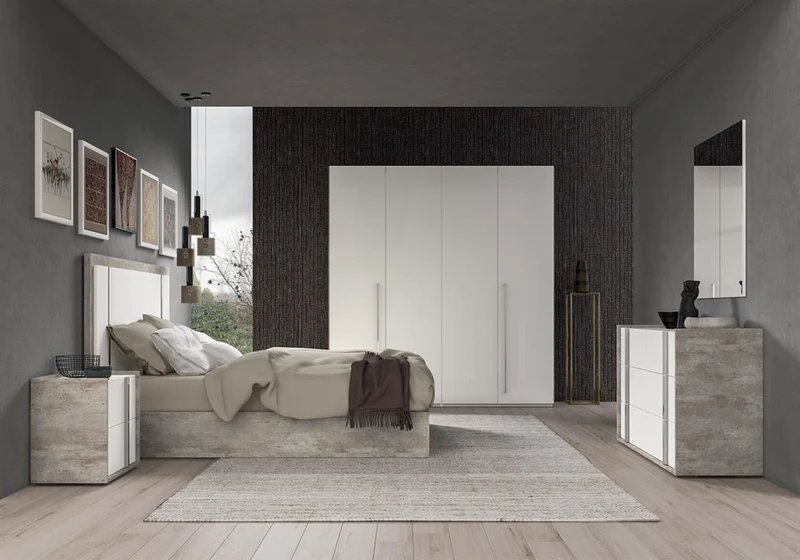 Armoire 2 portes blanc béton – Treviso