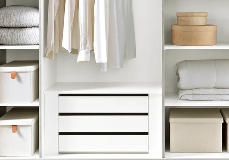 Armoire 5 portes miroir blanc béton – Treviso