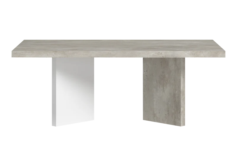 Meuble TV 200 cm et table basse blanc béton – Treviso