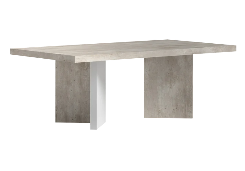 Meuble TV 200 cm et table basse blanc béton – Treviso