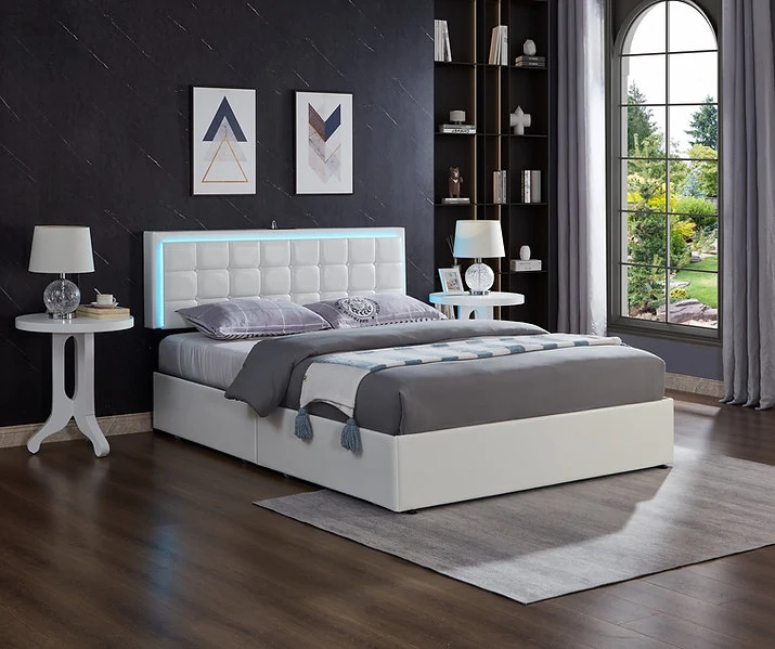 Contemporary Soft IF-5400 Bed (Black & White)
