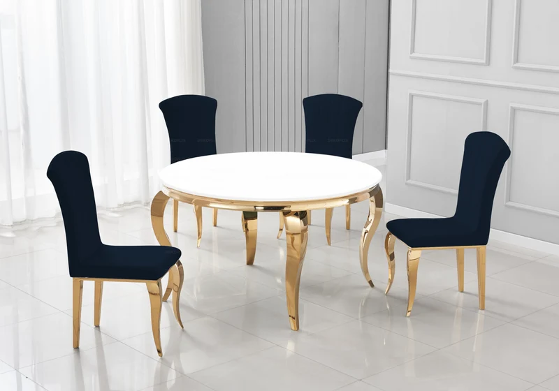 Chaises en velours noir et pieds or - Nova x6