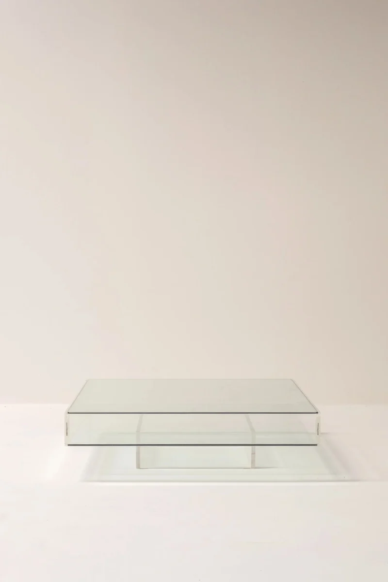 Glass and Plexiglass Display Coffee Table, 1970s