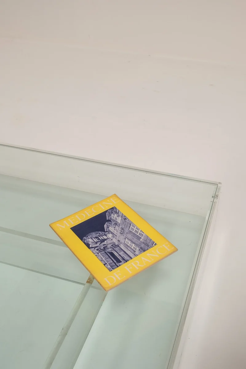 Glass and Plexiglass Display Coffee Table, 1970s