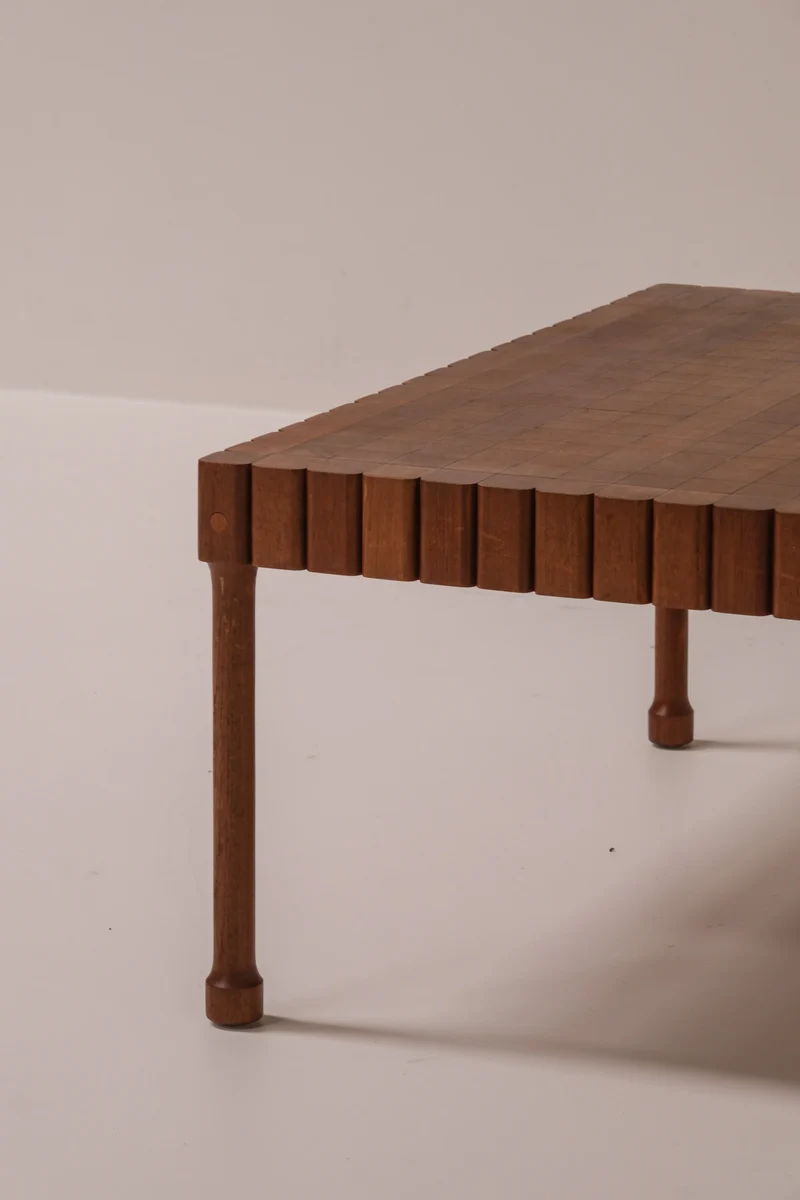 Unique Solid Wood Coffee Table, circa 1960s–1970s