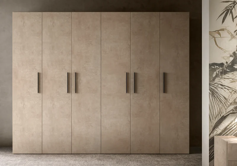 Armoire 4 portes design italien effet pierre - Dune