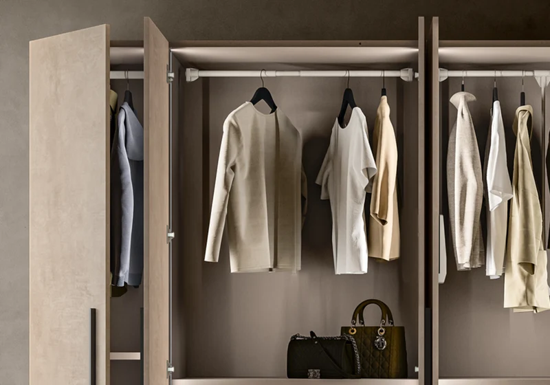 Armoire 4 portes design italien effet pierre - Dune