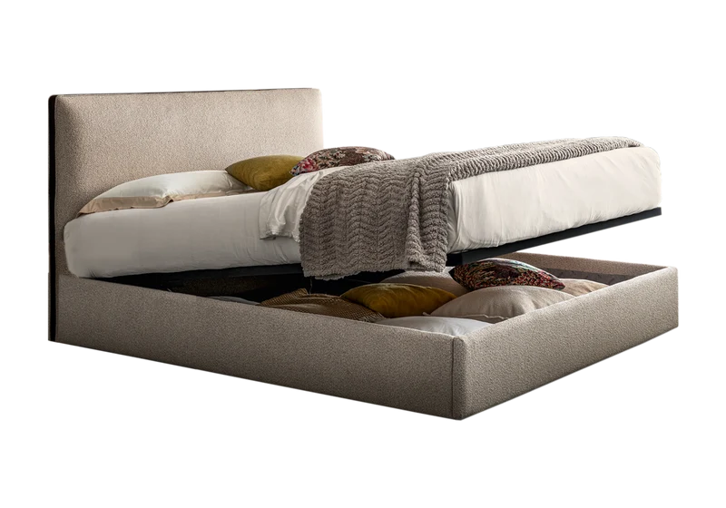 Lit coffre en tissu bouclé design italien – Dune