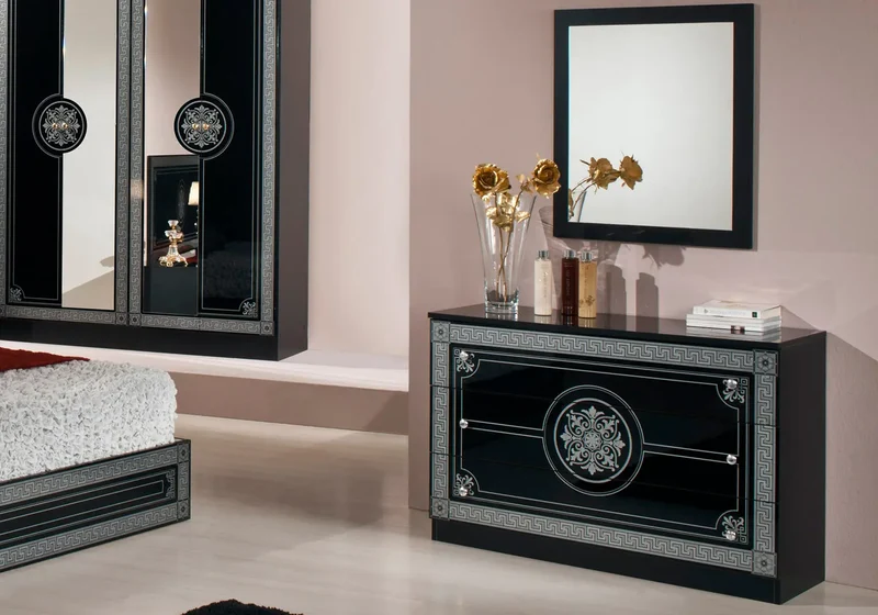 Chambre versace pas cher noir LUNA