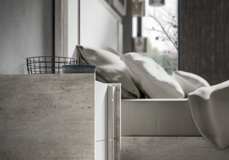 Ensemble chambre 160x200 blanc béton – Treviso
