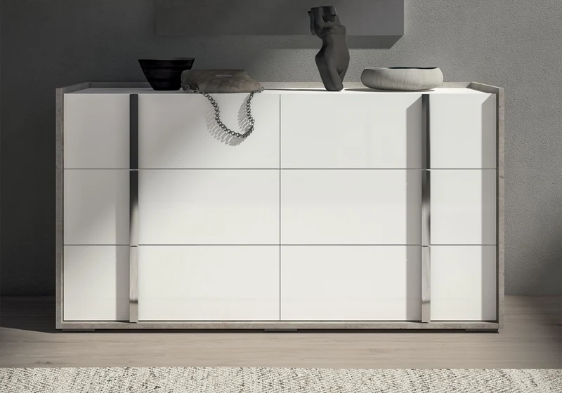 Ensemble chambre 160x200 blanc béton – Treviso