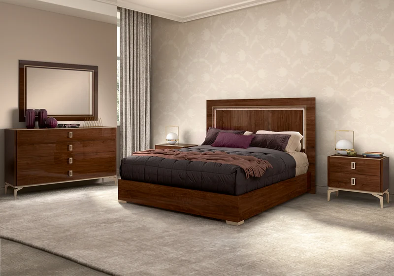 Miroir chambre noyer laqué – Eva