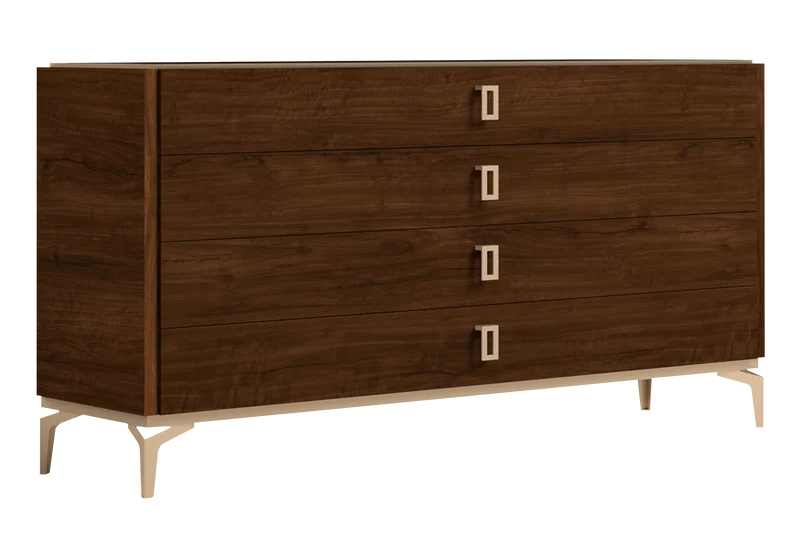 Chambre complète 160x200 noyer laqué – Eva