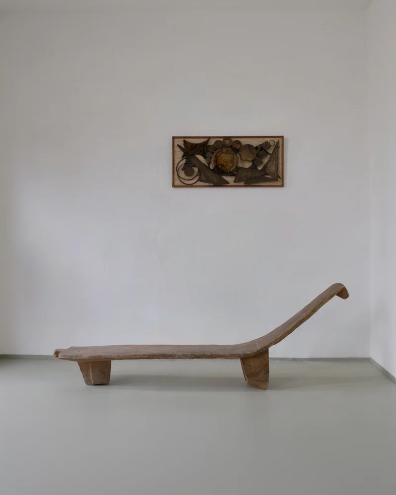 Primitive African Carved Wood Low Sculptural Bench