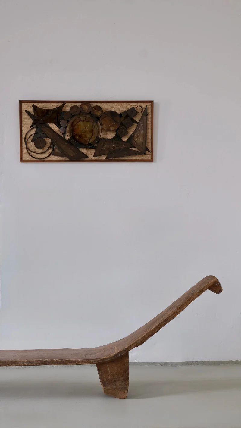 Primitive African Carved Wood Low Sculptural Bench