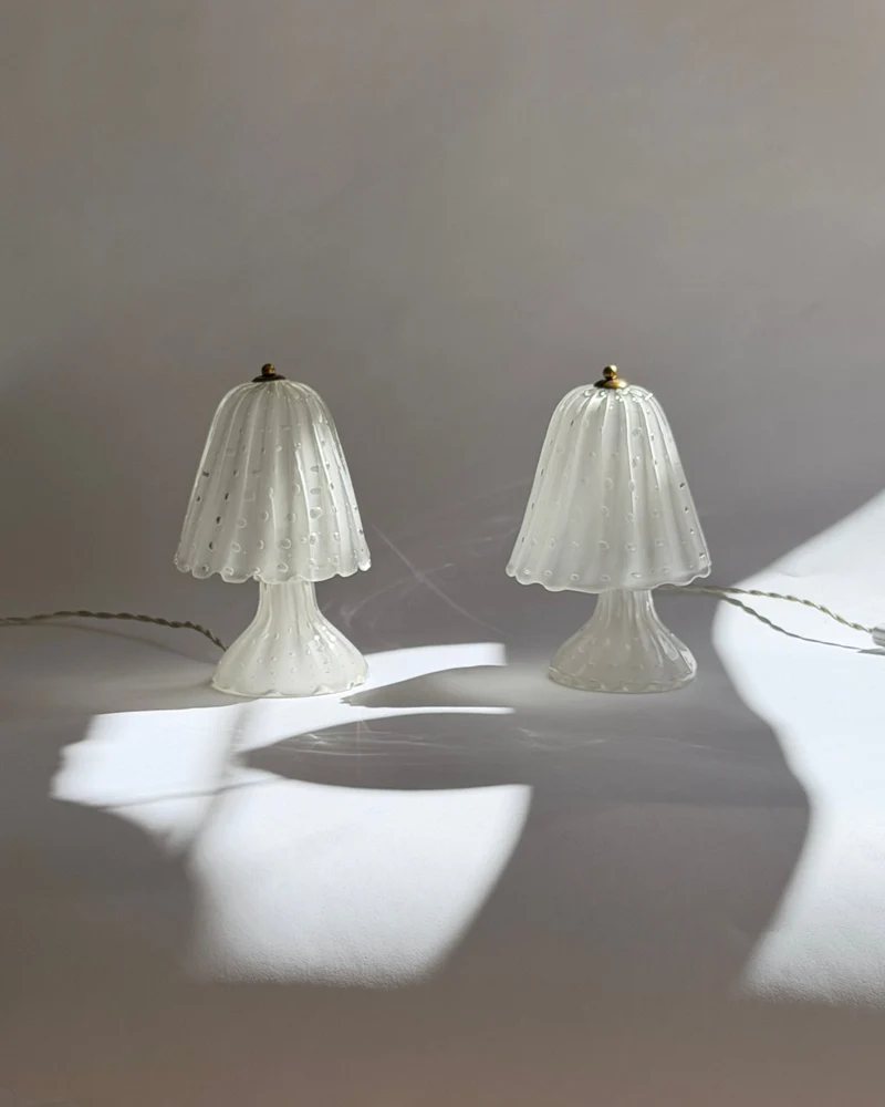 Vintage clear Murano Glass Table Lamp