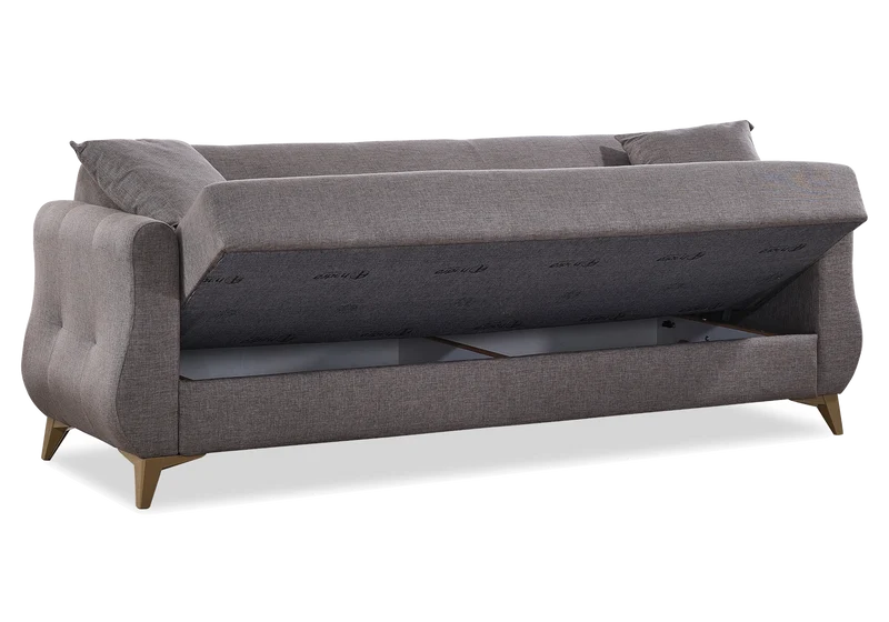 Canapé convertible avec coffre de rangement taupe – CITY