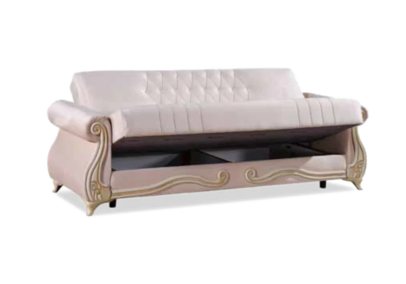 Canapé baroque rose convertible avec coffre – ALYA