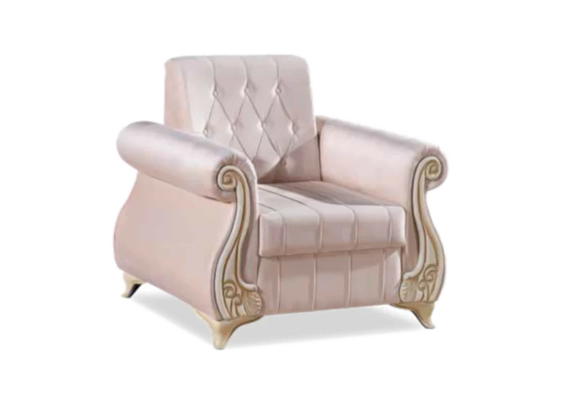 Canapé baroque rose convertible avec coffre – ALYA