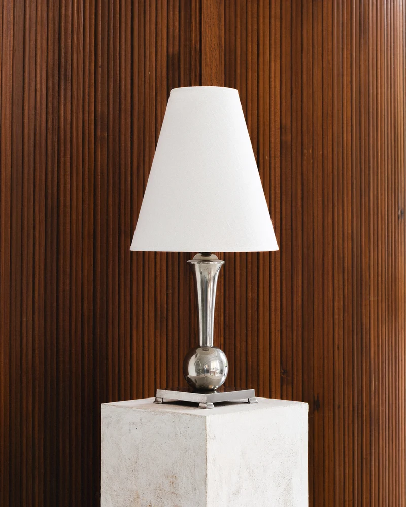 Swedish Art Deco Pewter Table Lamp by GAB, 1934