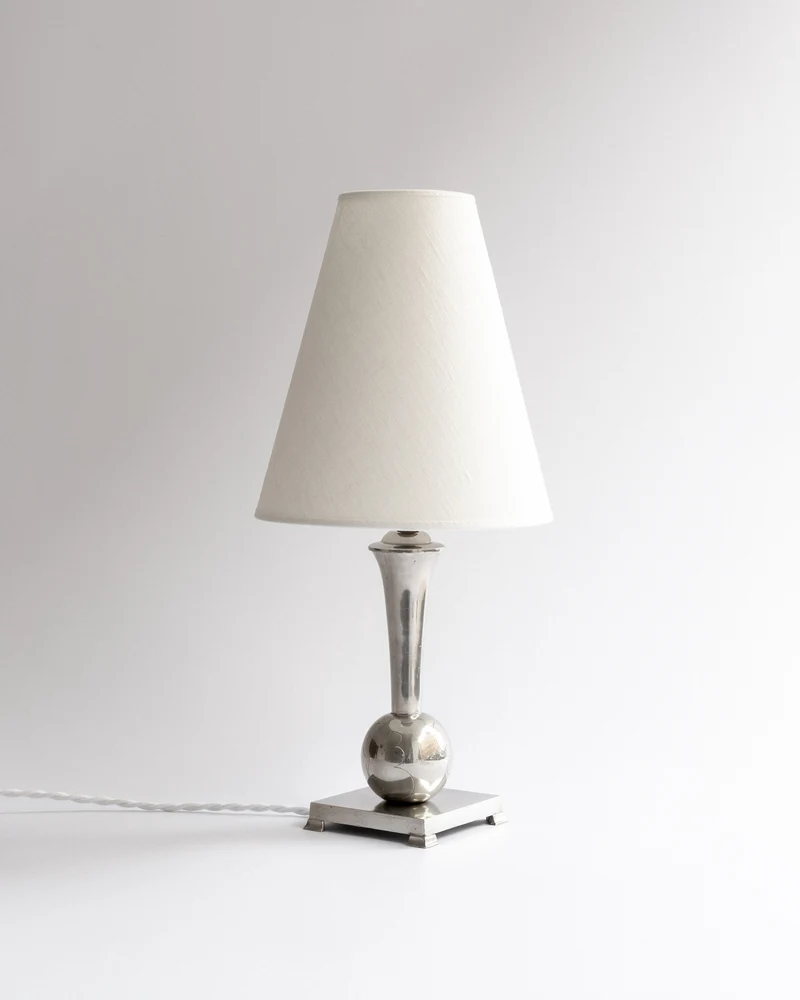 Swedish Art Deco Pewter Table Lamp by GAB, 1934