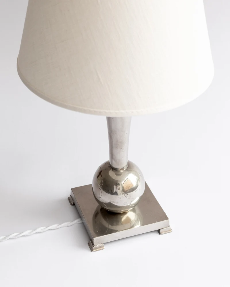 Swedish Art Deco Pewter Table Lamp by GAB, 1934