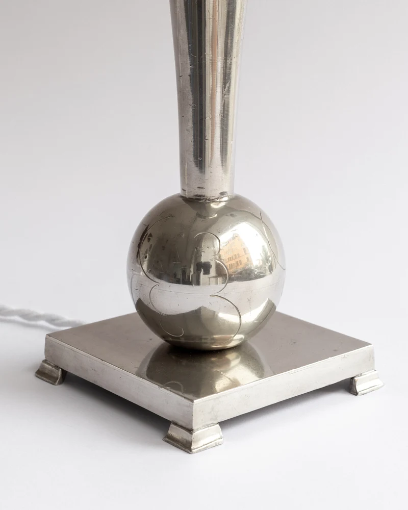 Swedish Art Deco Pewter Table Lamp by GAB, 1934