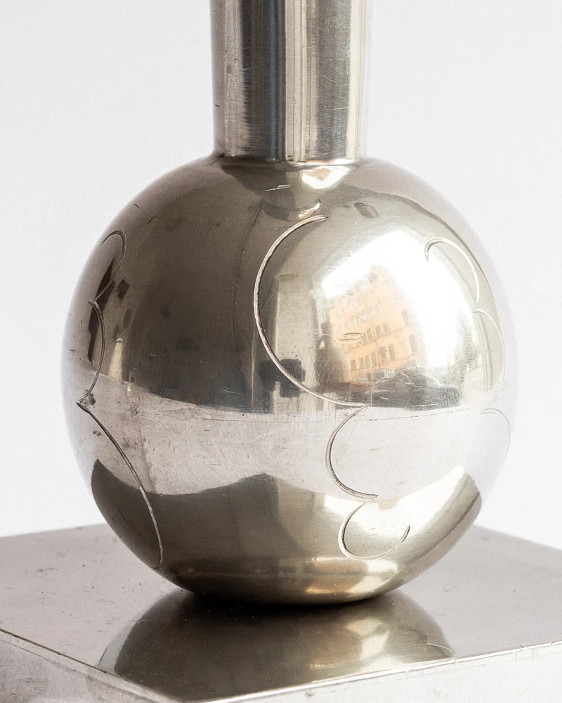 Swedish Art Deco Pewter Table Lamp by GAB, 1934