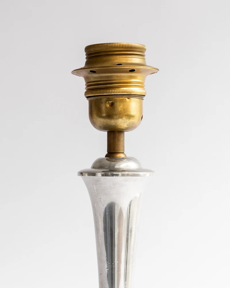 Swedish Art Deco Pewter Table Lamp by GAB, 1934
