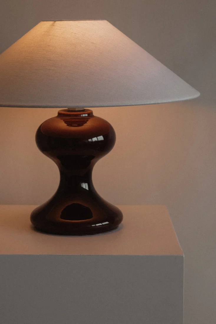 The Cordovan Hourglass Ceramic Table Lamp
