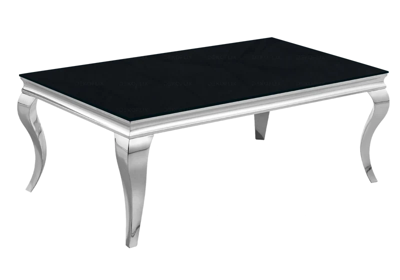 Salle à manger complète verre noir argent – Neo