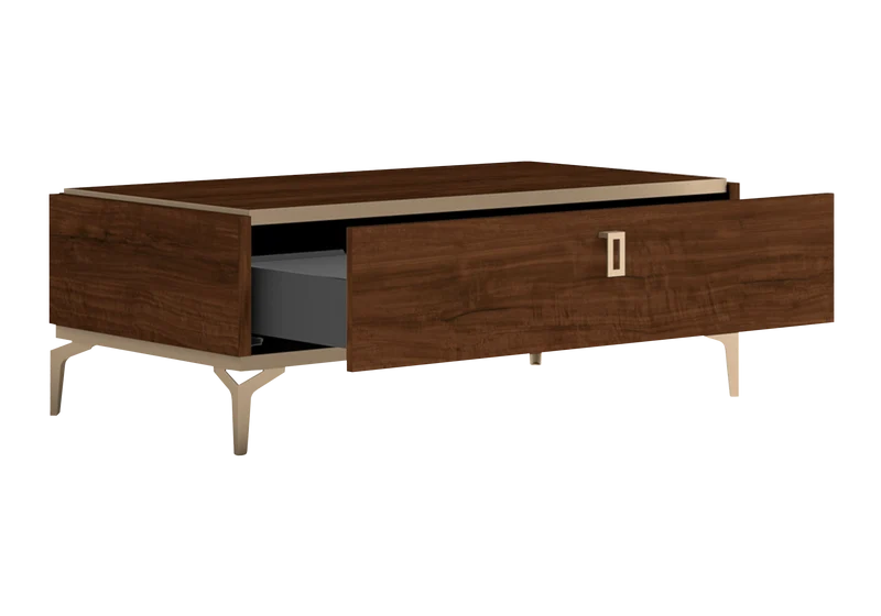 Table basse noyer avec tiroir – Eva