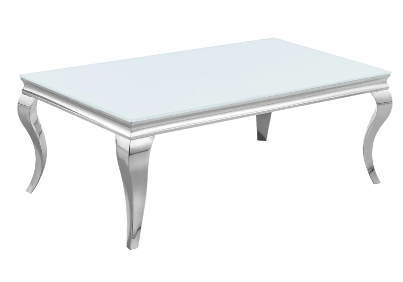 Salle à manger complète verre blanc argent – Neo