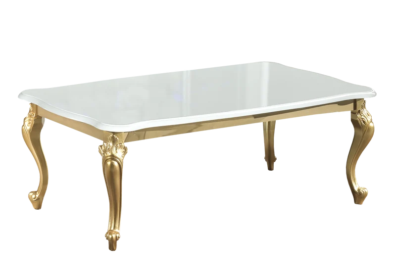 Ensemble meuble TV baroque blanc doré - ROSA