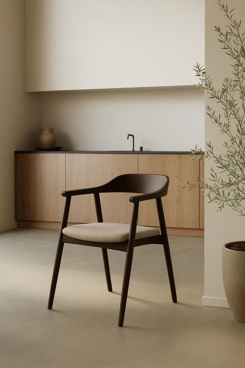 Wooden Dining Chair - MIKURA Series in Smoked Oak