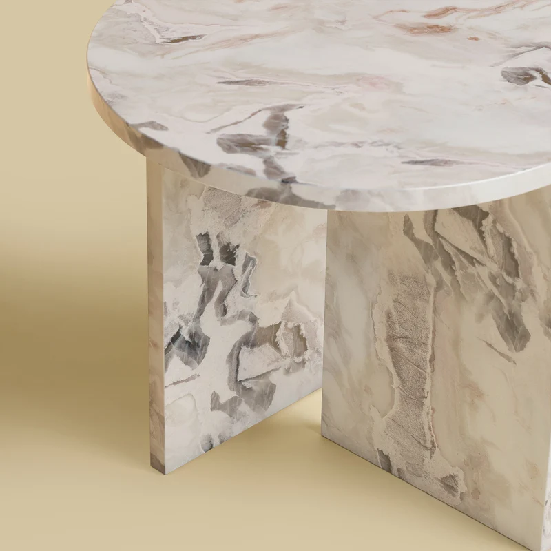 Round Marble Side Table - KYUSHU Series