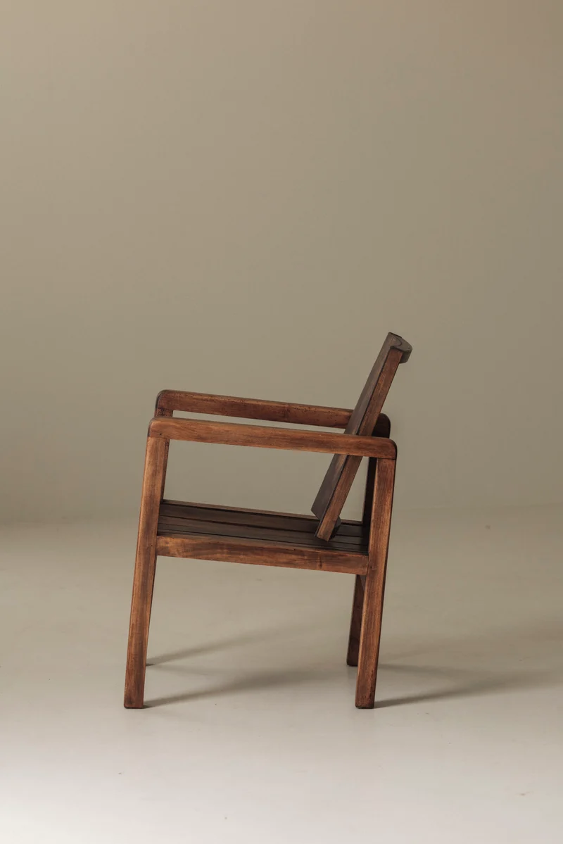 Pair of French Modernist Mahogany Armchairs, 1950s