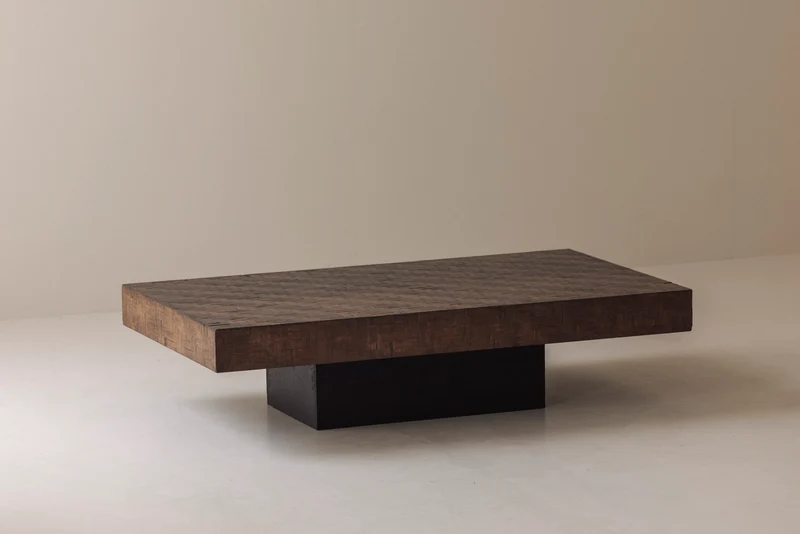 Rectangular Stained Bamboo Coffee Table, France 1960s