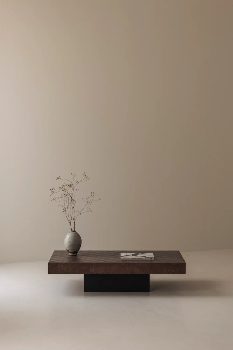 Rectangular Stained Bamboo Coffee Table, France 1960s