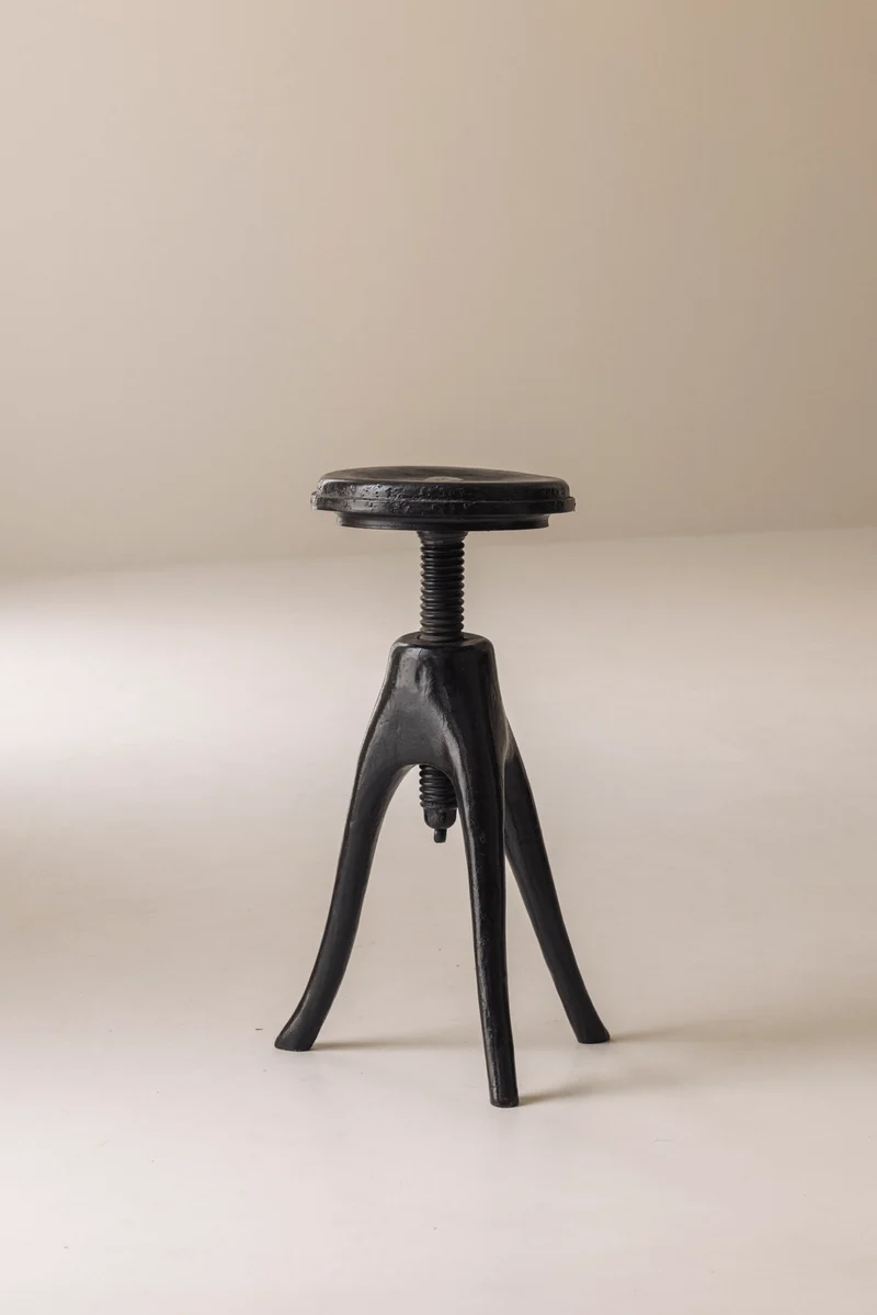 Danish Organic Tripod Stool with Adjustable Seat, Early 20th Century