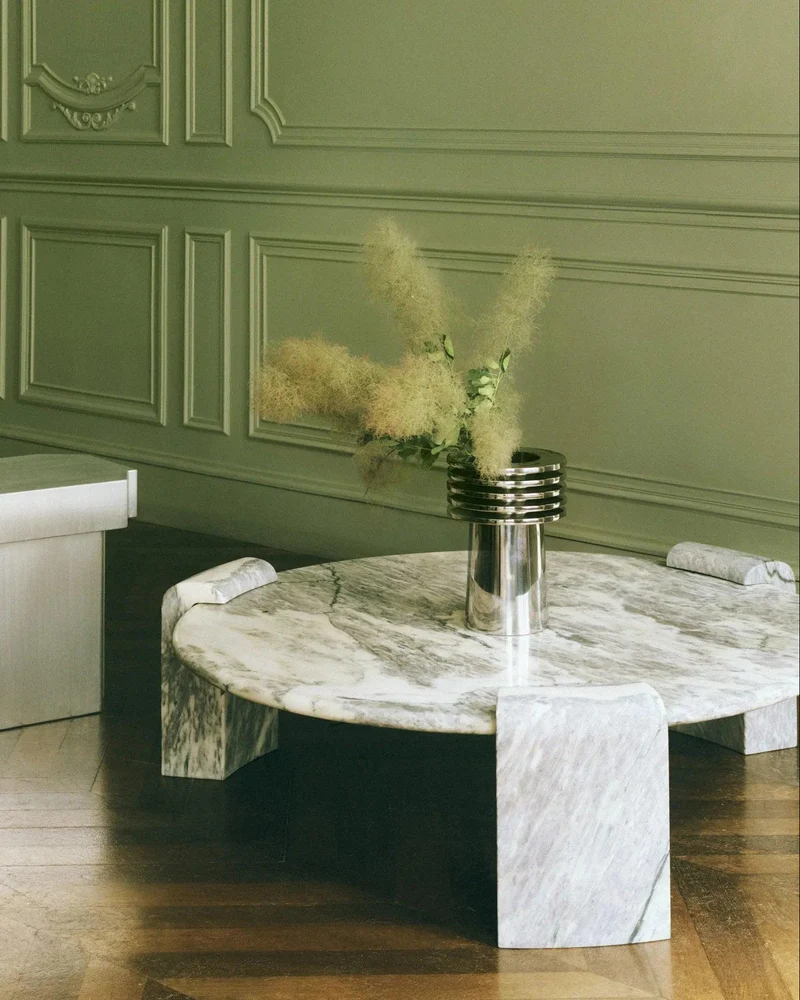 STONE COLUMN LOUNGE TABLE - ESTREMOZ MARBLE