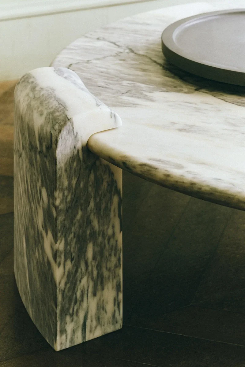 STONE COLUMN LOUNGE TABLE - ESTREMOZ MARBLE
